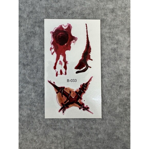 10 Sheet Halloween Temporary Tattoo Stickers Fake Blood Wound Scar Costume Props - Picture 9 of 12